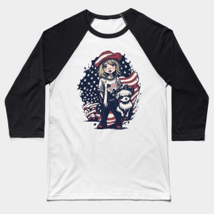 Patriotic Cat Mother Baseball T-Shirt